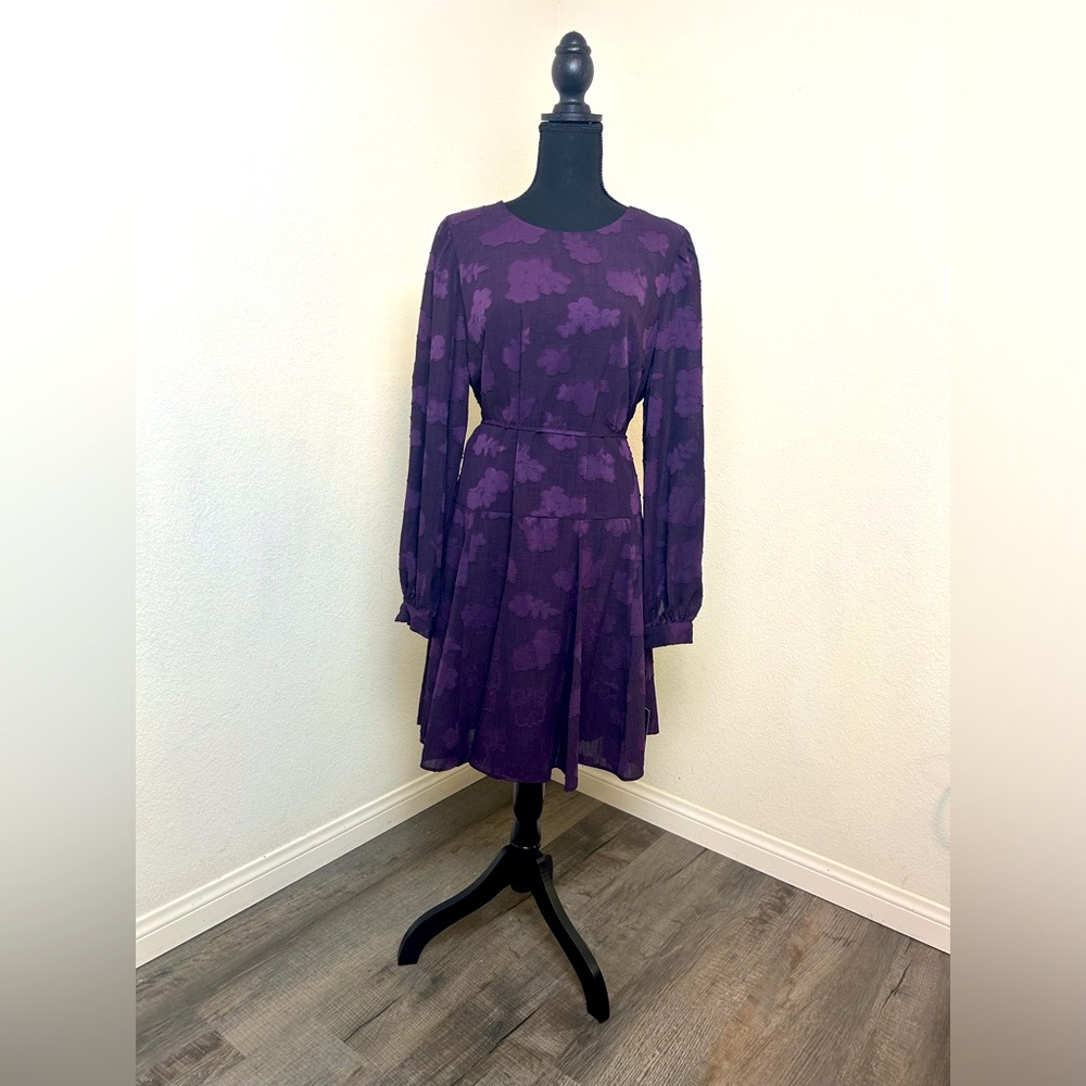 Tommy Hilfiger Purple Jacquard Dress Size 14
